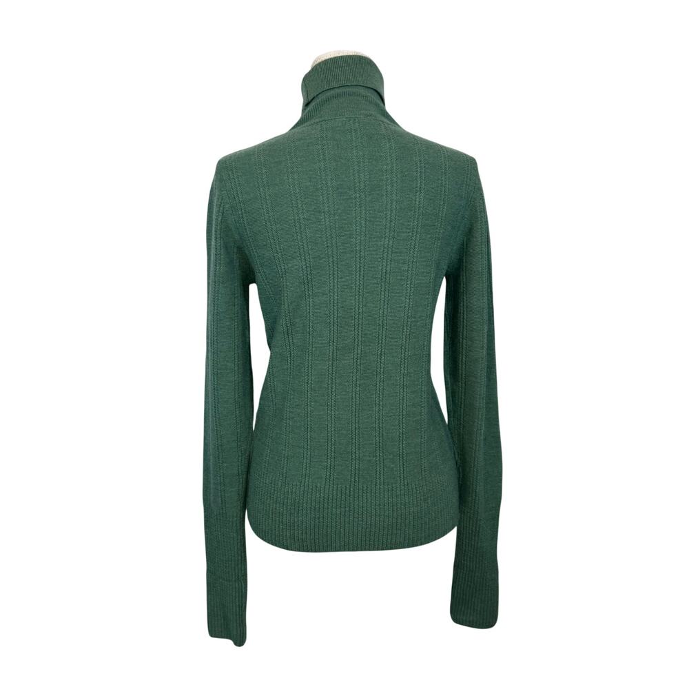 WRAP London Merino Wool Rollneck Sweater Green Women’s 8 Minimalist Luxury Cozy - Picture 3 of 16